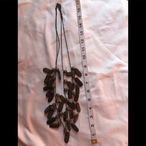 3 for $20/ Long statement necklace wood on string - Picture 2 of 4